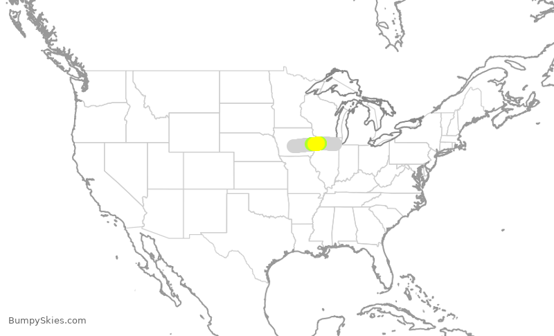 Turbulence forecast map for SWA4277, MDW to DSM