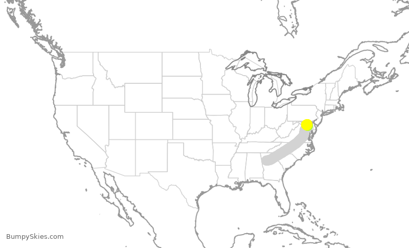 Turbulence forecast map for SWA4364, ATL to BWI