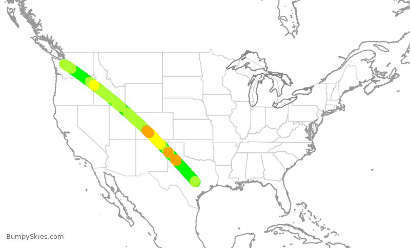 Turbulence forecast map for SWA4376, AUS to SEA
