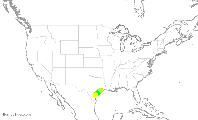 Turbulence forecast map for SWA43, HOU to CRP