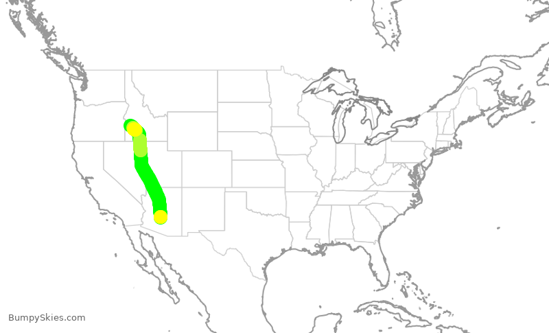 Turbulence forecast map for SWA441, PHX to BOI