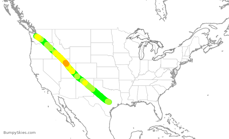 Turbulence forecast map for SWA4459, AUS to SEA