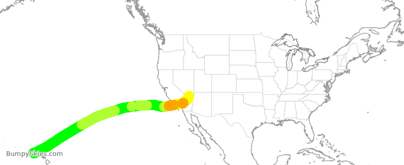 Turbulence forecast map for SWA4463, LAS to LIH