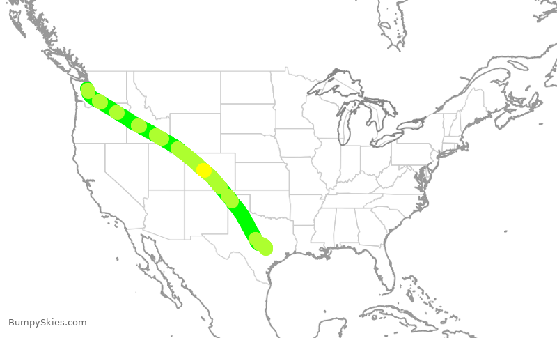 Turbulence forecast map for SWA4506, SEA to AUS