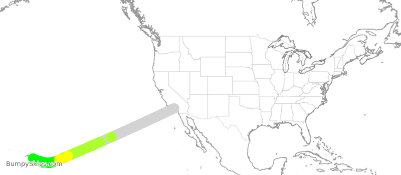 Turbulence forecast map for SWA456, LGB to HNL
