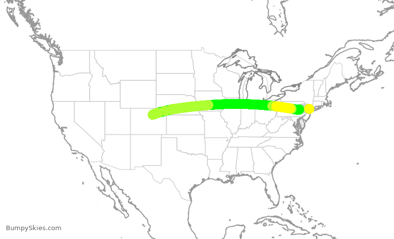 Turbulence forecast map for SWA4644, LGA to DEN