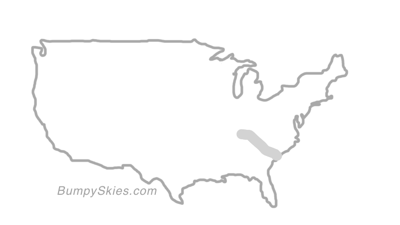 Map of continental US with illustrated flight path and turbulence forecast (described in text below)