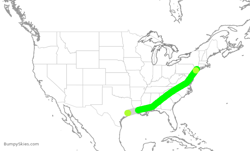 Turbulence forecast map for SWA4684, HOU to LGA