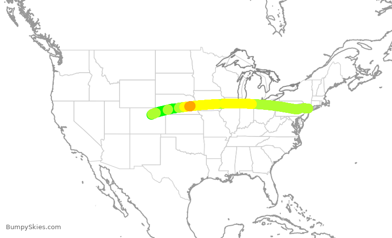 Turbulence forecast map for SWA468, LGA to DEN