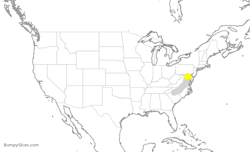 Turbulence forecast map for SWA4695, CLT to BWI