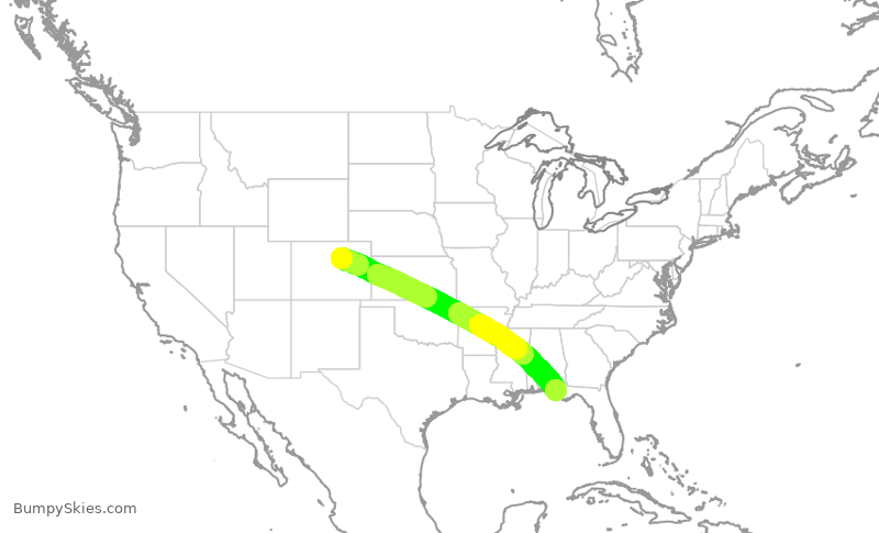 Turbulence forecast map for SWA470, DEN to ECP