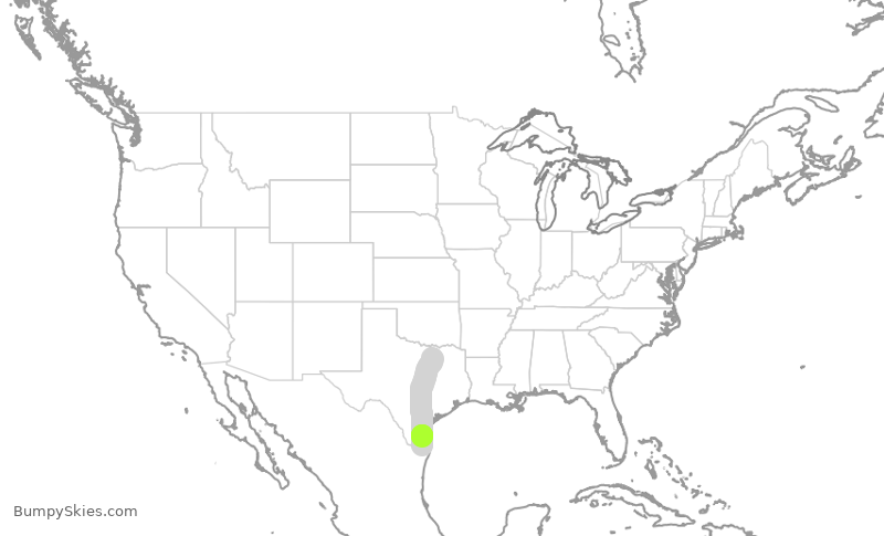 Turbulence forecast map for SWA4788, DAL to HRL