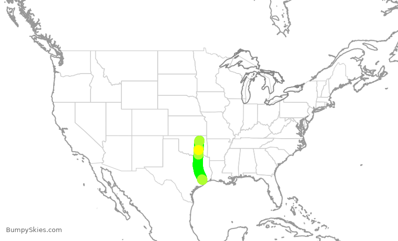 Turbulence forecast map for SWA478, HOU to TUL