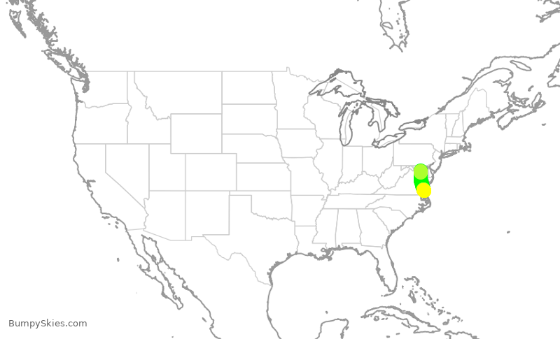 Turbulence forecast map for SWA4809, BWI to ORF