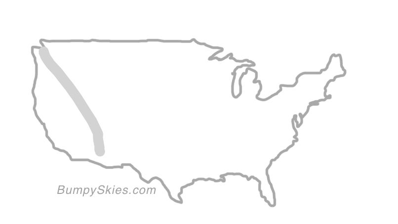 Map of continental US with illustrated flight path and turbulence forecast (described in text below)