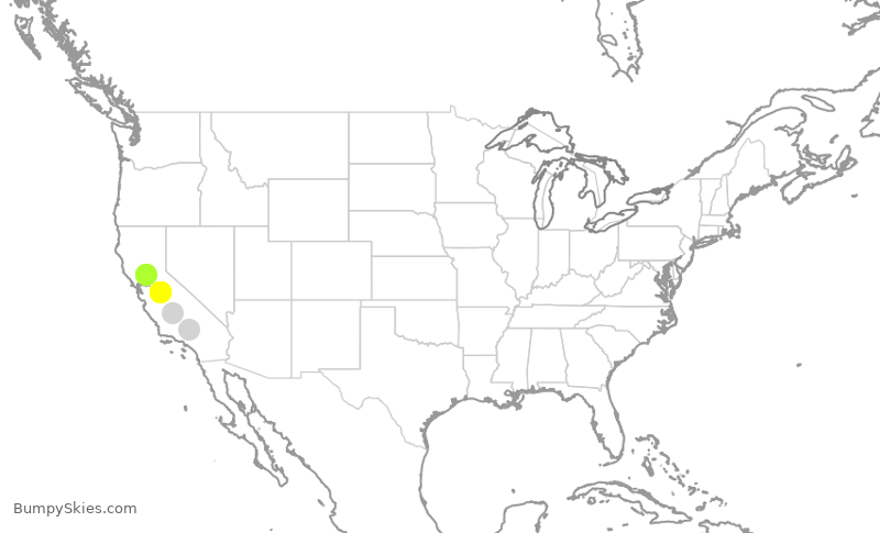 Turbulence forecast map for SWA488, PSP to SMF