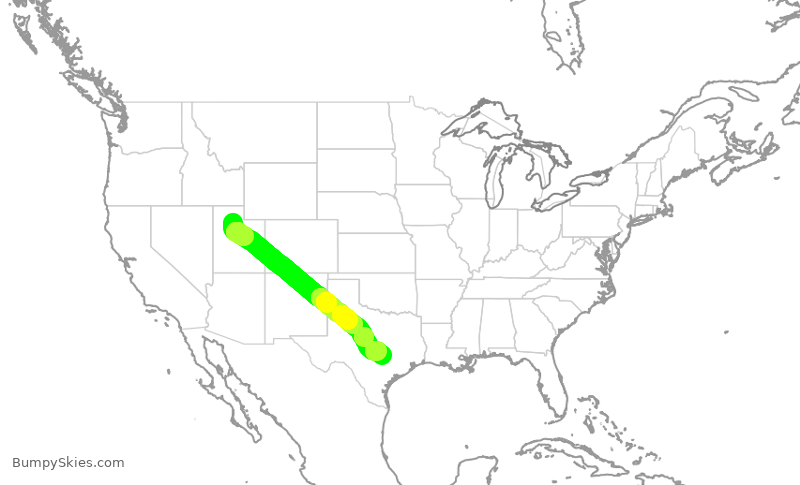 Turbulence forecast map for SWA4932, SLC to AUS