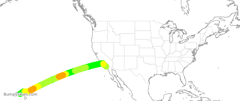 Turbulence forecast map for SWA4998, SAN to HNL