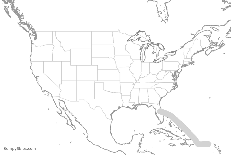 Turbulence forecast map for SWA4999, MCO to STT