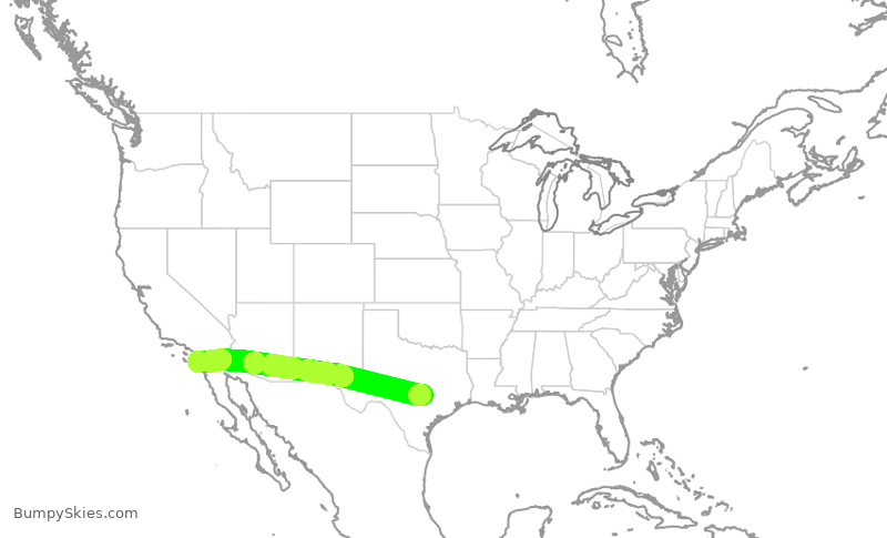Turbulence forecast map for SWA507, AUS to SAN