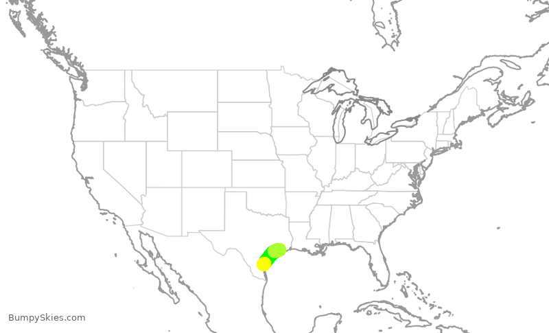 Turbulence forecast map for SWA50, CRP to HOU
