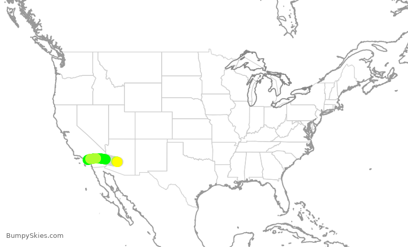 Turbulence forecast map for SWA522, PHX to SNA
