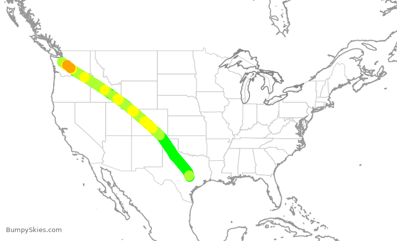 Turbulence forecast map for SWA532, AUS to SEA