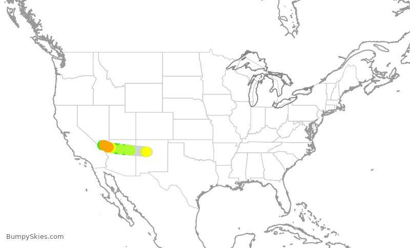 Turbulence forecast map for SWA595, ABQ to LAS