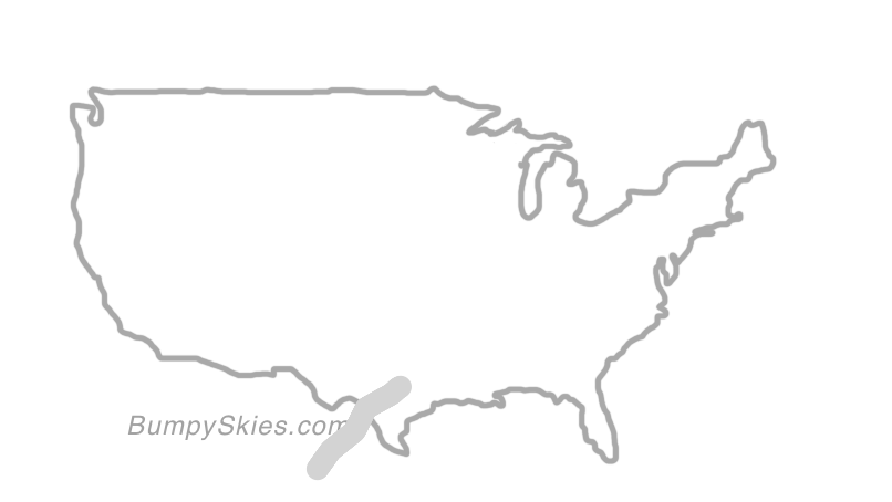 Map of continental US with illustrated flight path and turbulence forecast (described in text below)