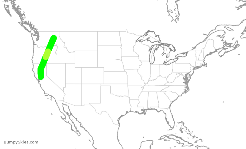 Turbulence forecast map for SWA636, GEG to SMF