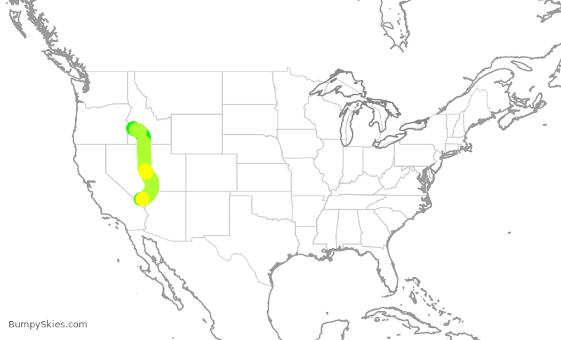 Turbulence forecast map for SWA704, BOI to LAS