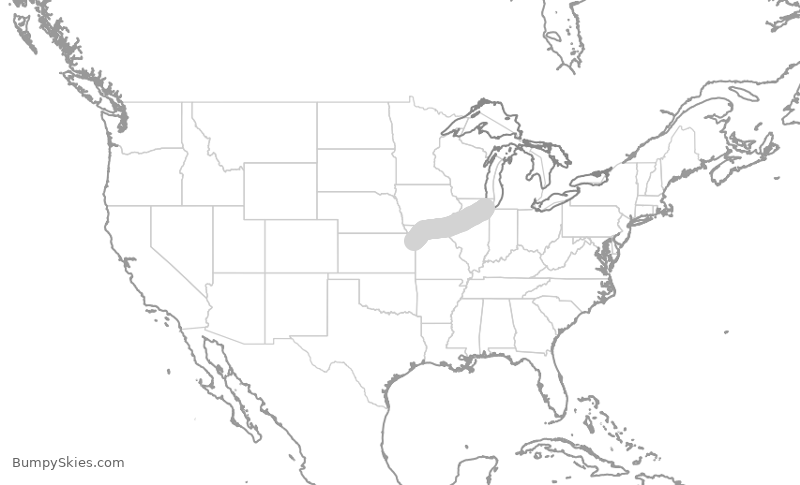Turbulence forecast map for SWA759, MCI to MDW