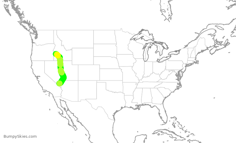 Turbulence forecast map for SWA776, LAS to BOI