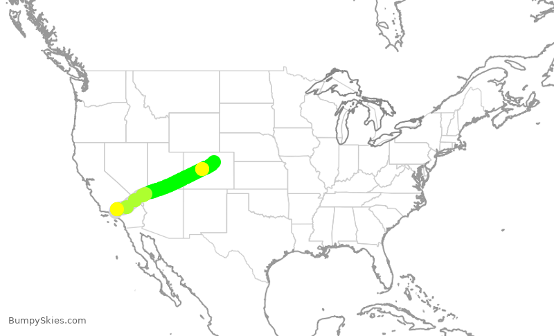 Turbulence forecast map for SWA778, BUR to DEN