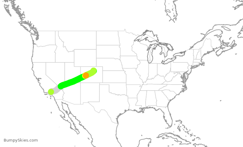 Turbulence forecast map for SWA781, BUR to DEN