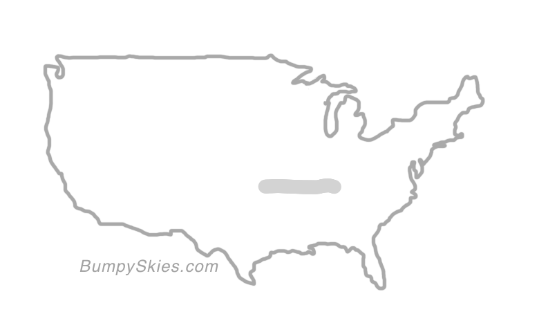 Map of continental US with illustrated flight path and turbulence forecast (described in text below)