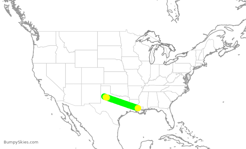 Turbulence forecast map for SWA8059, BTR to LBB