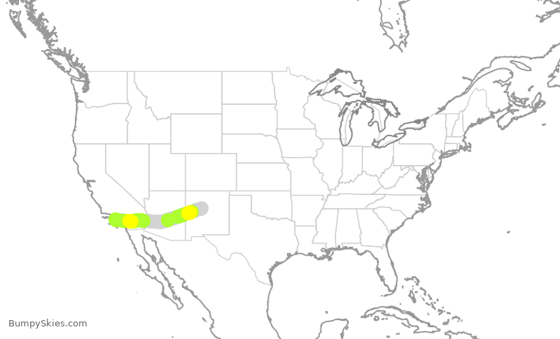 Turbulence forecast map for SWA835, LAX to ABQ