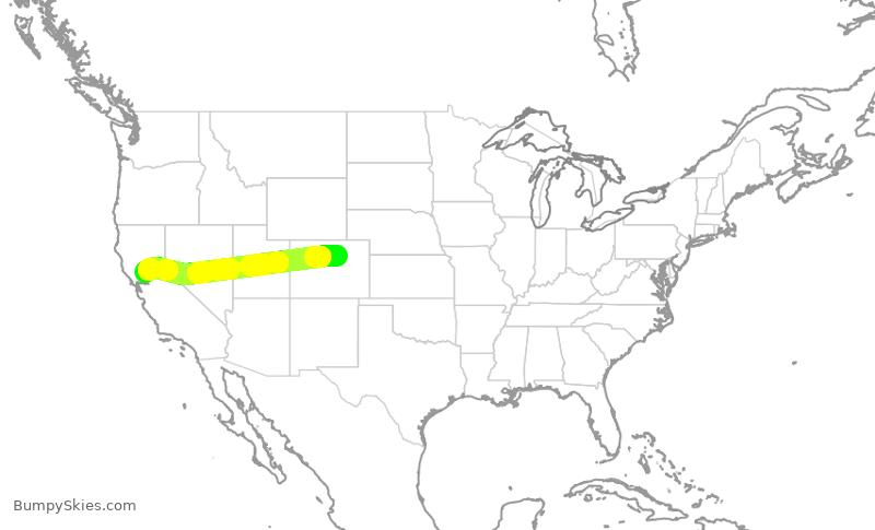Turbulence forecast map for SWA836, DEN to SMF
