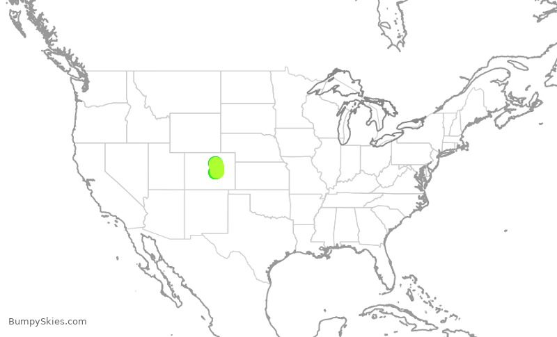 Turbulence forecast map for SWA851, DEN to COS