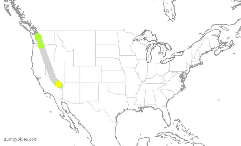 Turbulence forecast map for SWA8525, PAE to LAS