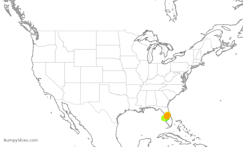 Turbulence forecast map for SWA856, MCO to SRQ