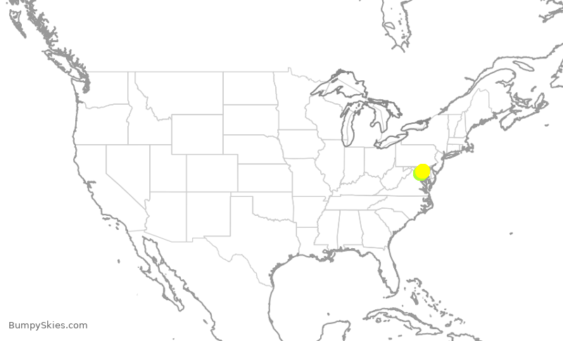 Turbulence forecast map for SWA8607, DCA to BWI