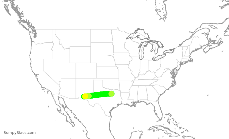 Turbulence forecast map for SWA868, DAL to ELP