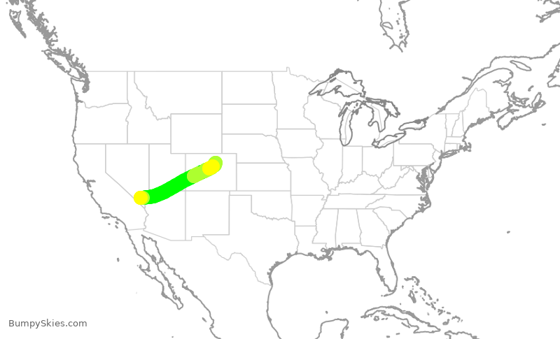 Turbulence forecast map for SWA868, LAS to DEN