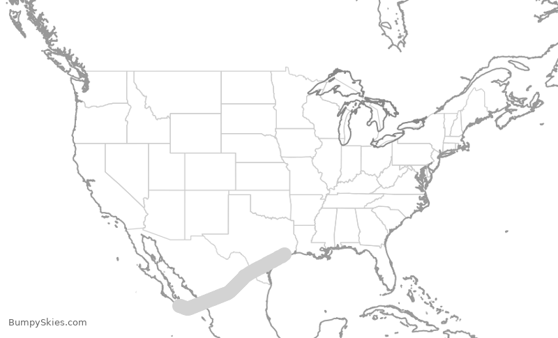 Turbulence forecast map for SWA870, HOU to SJD