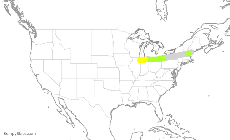Turbulence forecast map for SWA8803, MDW to PWM