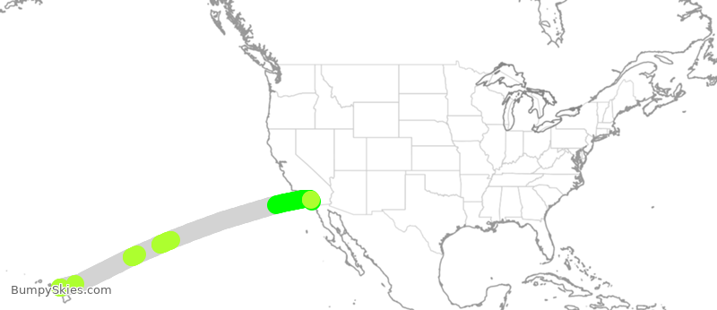Turbulence forecast map for SWA948, HOG to SAN