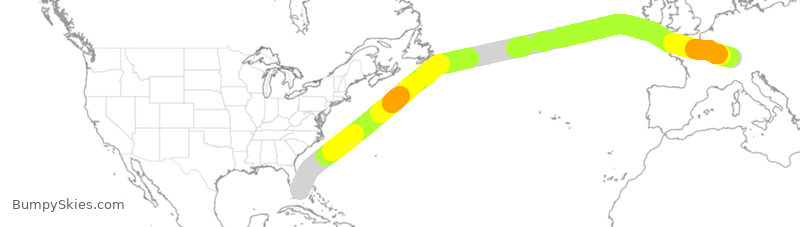 Turbulence forecast map for SWR2615, MIA to SZH