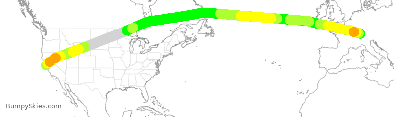 Turbulence forecast map for SWR39, SFO to SZH